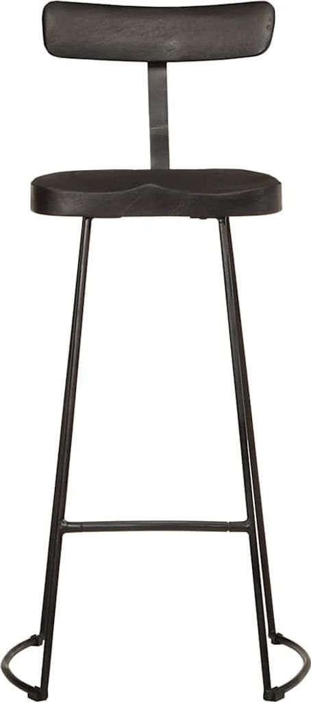 "WINTER SALE"Barhocker 2er Set - Küchenstühle elegantes Design - Schwarz 49x43x103cm Mango Massivholz - 49x43x103cm - Barhocker NeuMöbel590440