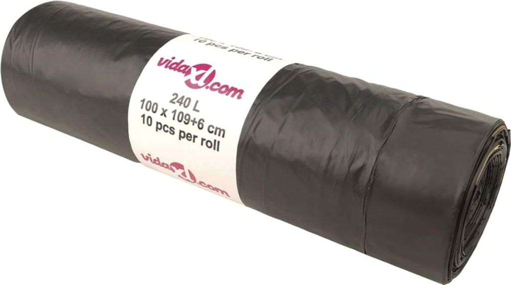 vidaXL Müllsäcke mit Zugband 150 Stk. Schwarz 240 L Produktbild 