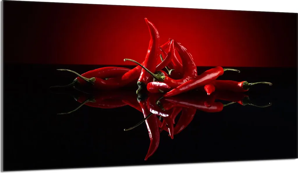 Tagliere in Vetro 90x52 Coprifornelli Induzione Rosso Peperoncino Design