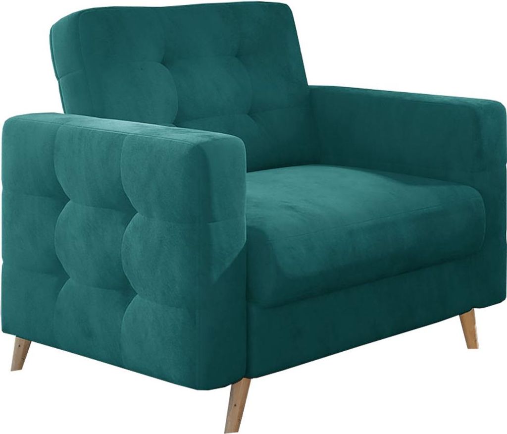 Sessel Polstersessel Loungesessel ASGARD 1F Wohnzimmer türkisblau (17489)