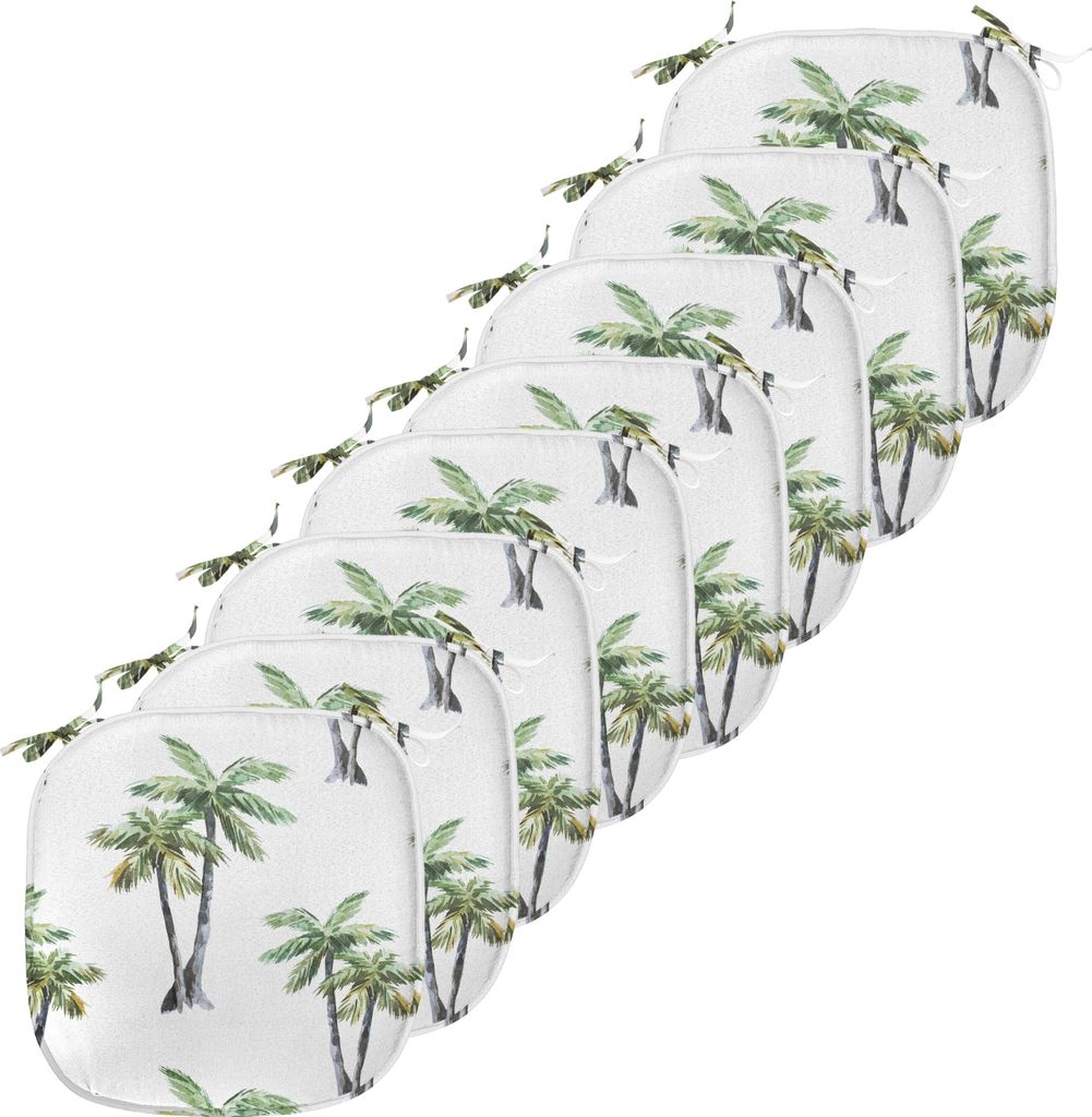 ABAKUHAUS Palme Polster für Esszimmerstühle, Aquarell-Bäume Kunst, Dekoratives wasserfestes Kissen mit Riemen für Küchensitze, 40 cm x 40 cm-8...
