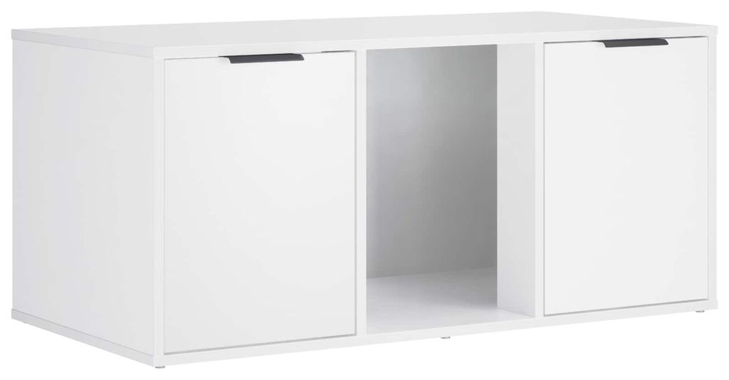 vidaXL Kočičí toaleta, bílá, 100 x 49 x 45 cm, materiál: Obrázek produktu 