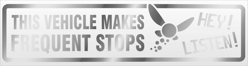 Frequent Stops Hey Listen Magnetschild Schild magnetisch - 45cm Chrom - Magnetfolie für Auto PKW Kfz