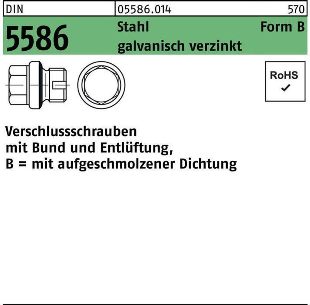 Reyher  Verschlußschrauben DIN 5586 St. BG 1 A Zn (25 Produktbild 