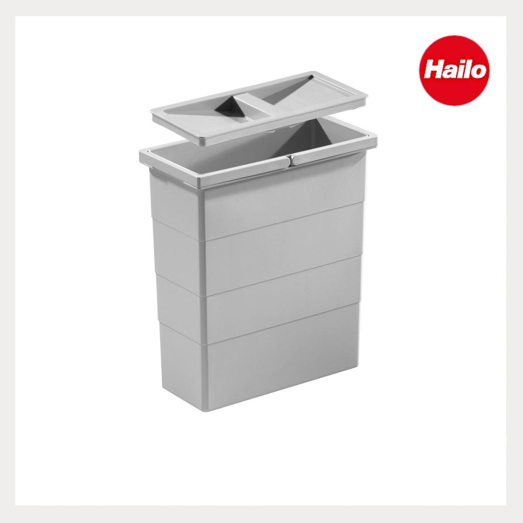 Hailo Inneneimer 1075989 mit Deckel hellgrau 320x156x350 mm Produktbild 