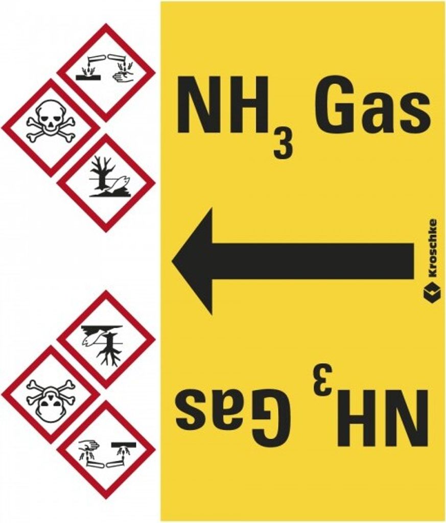 Dreifke Rohrleitungsband NH3 Gas, praxisbewährt, ab Ø 50mm, gelb/schwarz, 33...