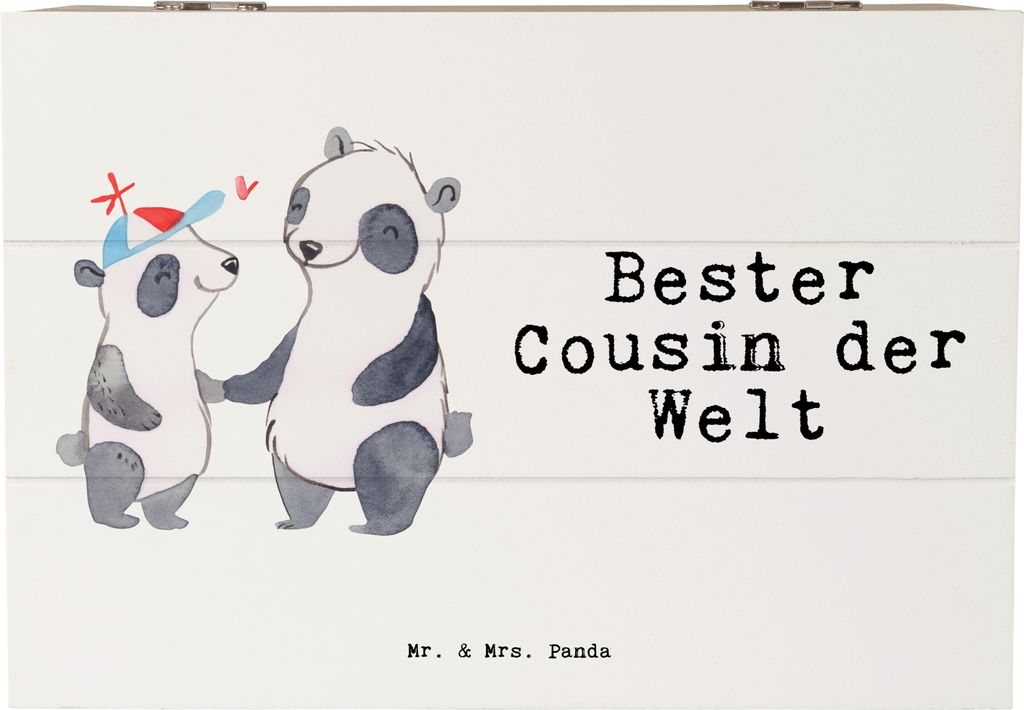Mr. & Mrs. Panda Truhe Panda Bester Cousin der Welt 22 x 15 Produktbild 