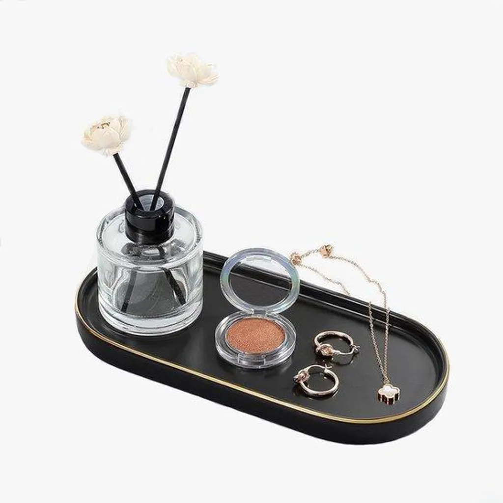 Étagère de salle de bain pour parfums et cosmétiques noir mat et dorée