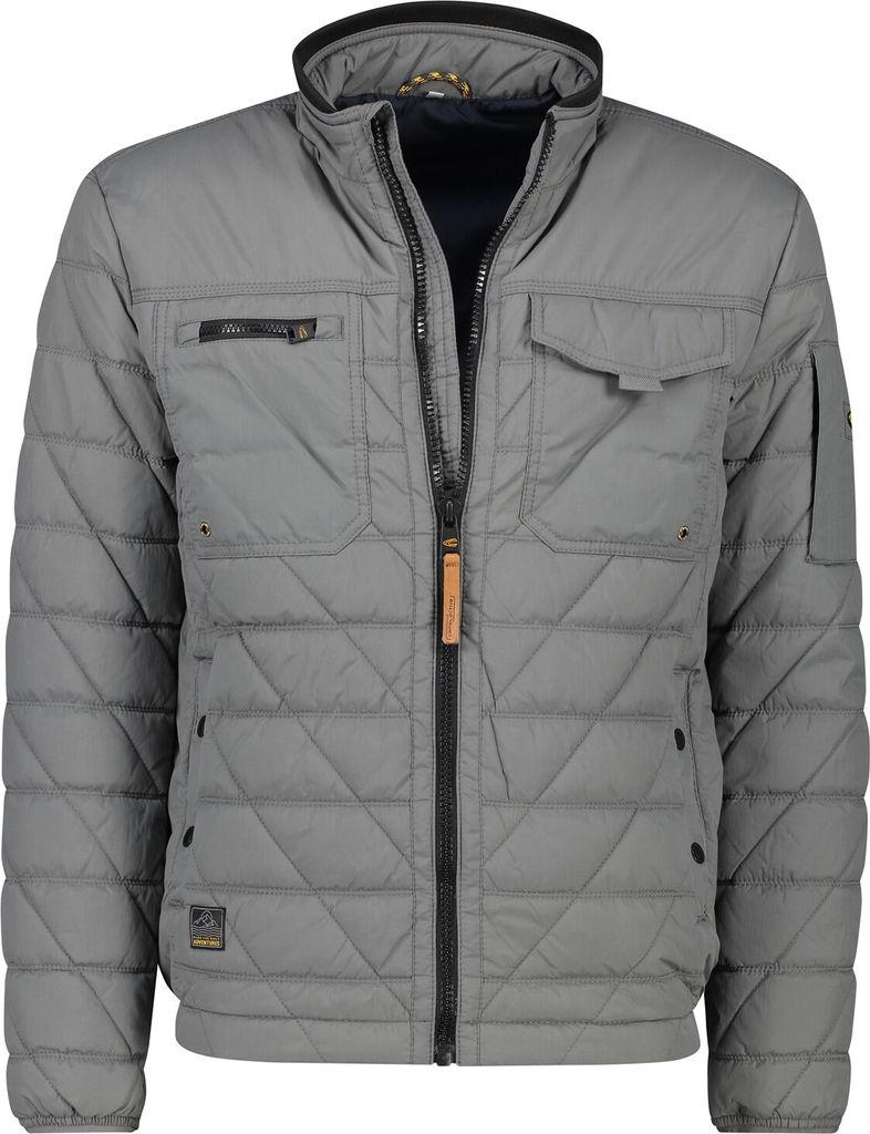 Camel Active Winterjacke grau einfarbig Reißverschluss Produktbild 