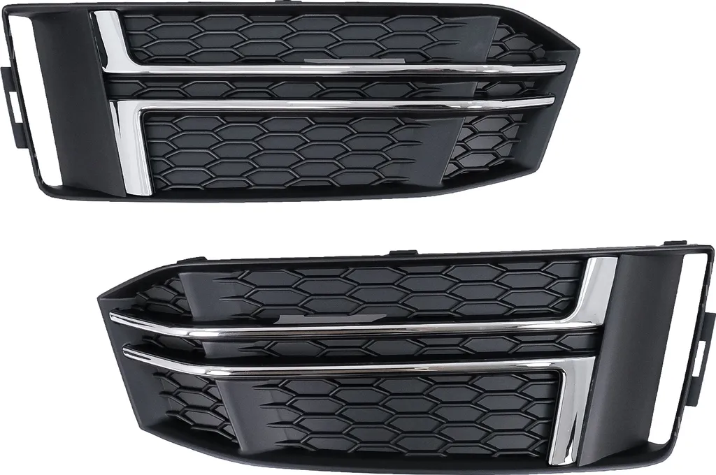 Grilles de Pare-choc Audi A4 B9 16-18 S-Line Look Argent Gauche Droite