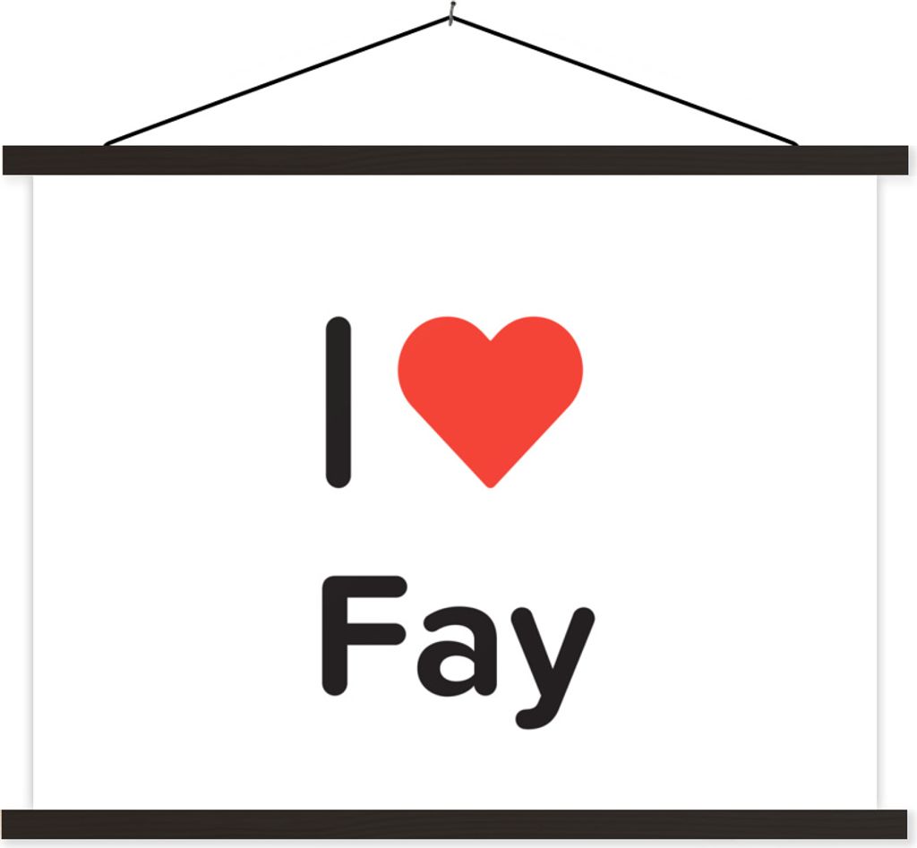 MuchoWow Textilposter Ich liebe - Fay - Mädchen 40x30 cm mit schwarzem Rahmen - Dekorationen