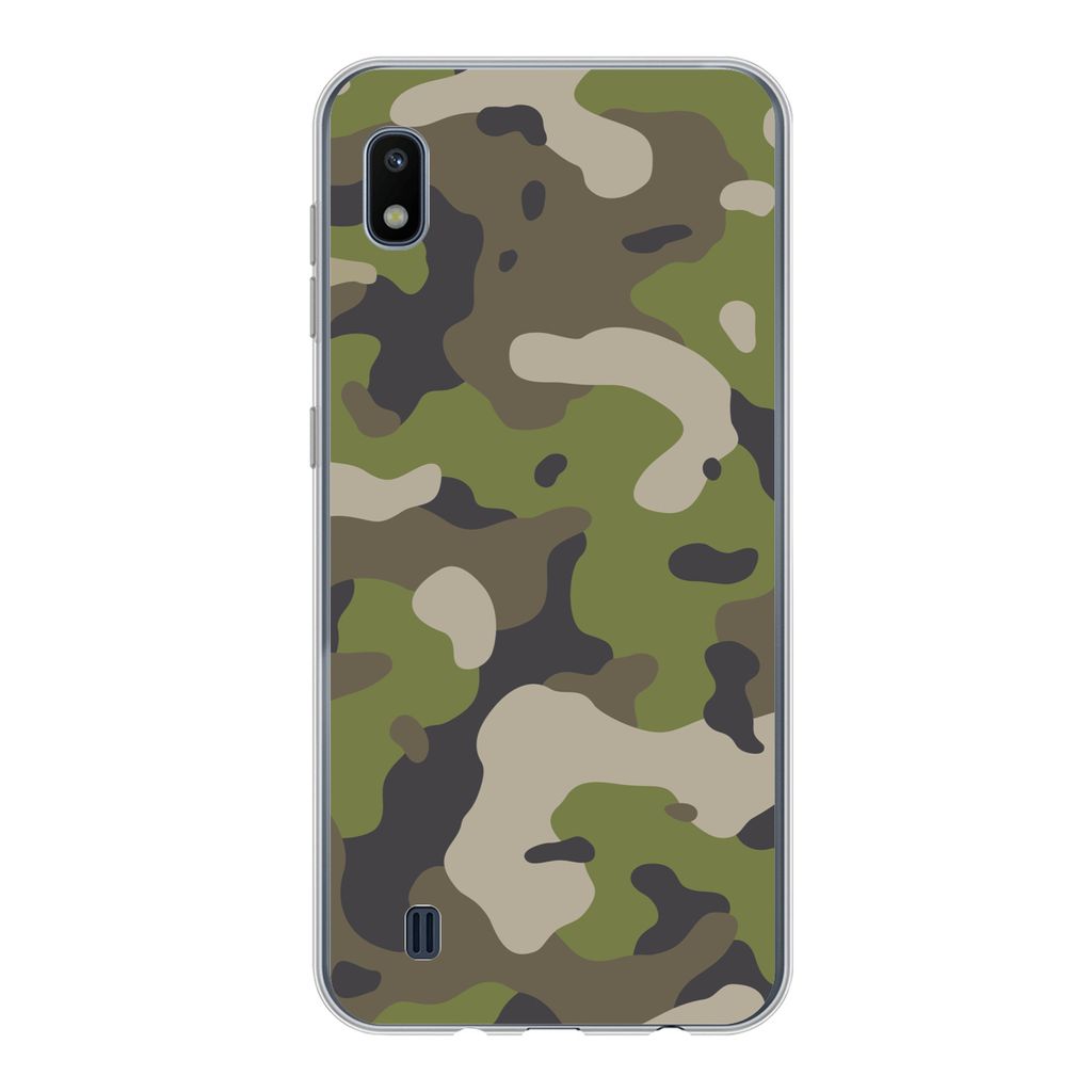 MuchoWow Handyhülle Schutzhülle Hülle für Samsung Galaxy A10 Camouflage-Muster mit militärischen Farben Silikon Softcase Handy Hülle - Schu...