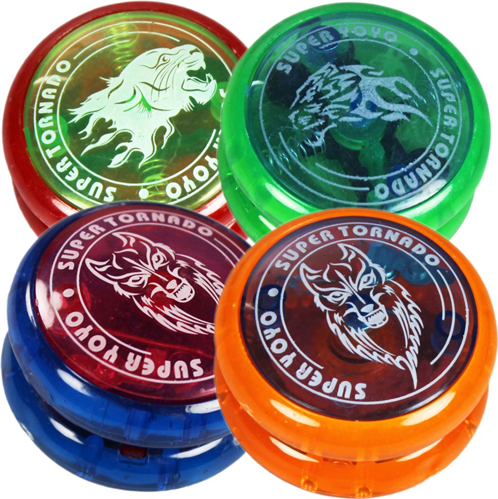 com-four® 4x YoYo mit Blinklicht - LED Yo Yo Kinder und Produktbild 