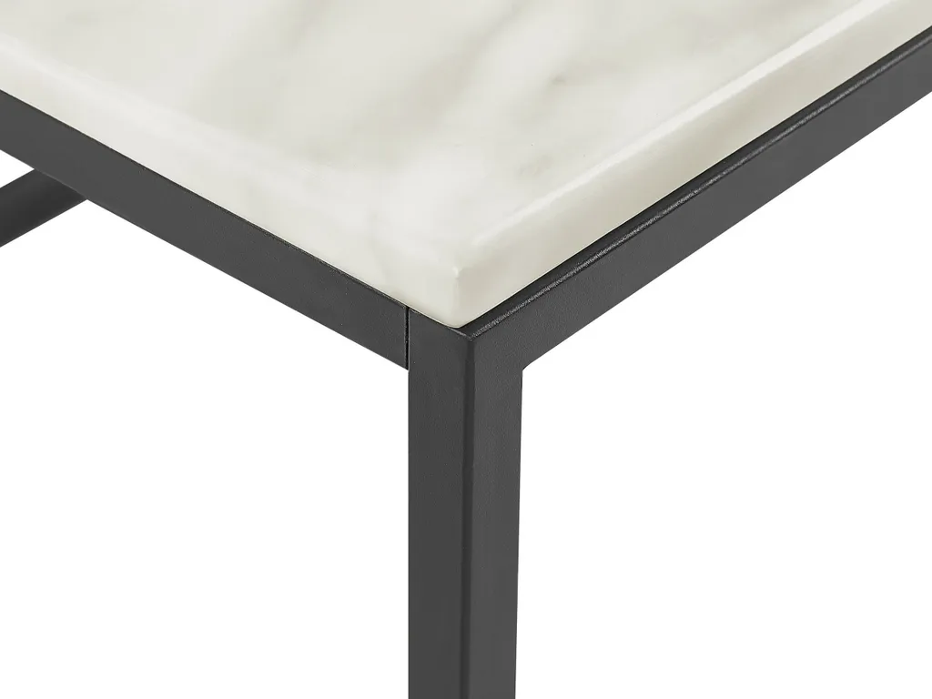 Table basse BELIANI beige et noir 60x100 cm aspect marbre luxe moderne