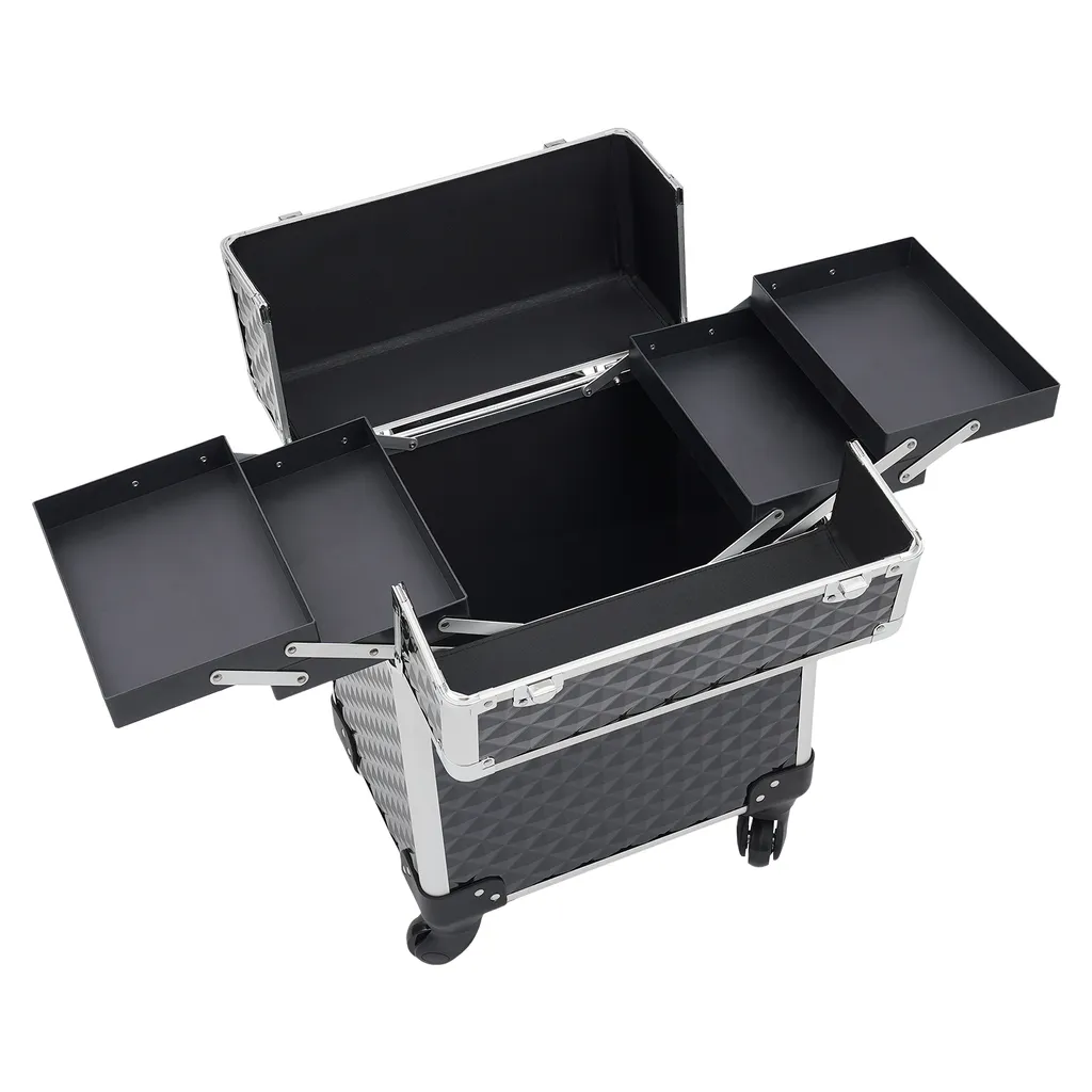 Mallette Cosmétique Trolley Noire - Valise Vernis à Ongles Multiphonction