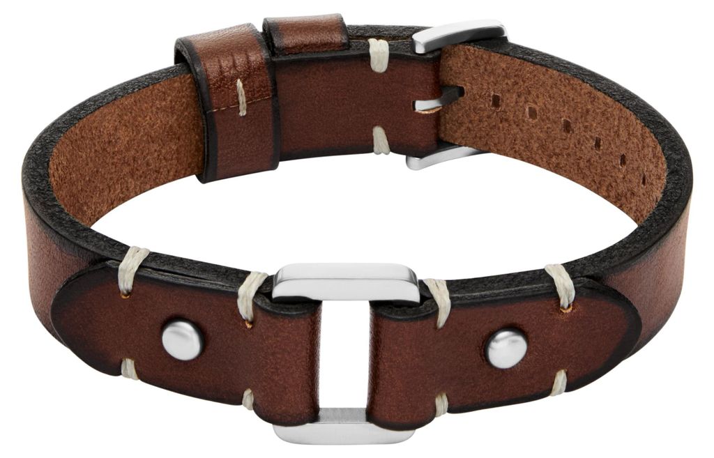 Fossil Armband Herren Machine Braun Leder Edelstahl JF04942040