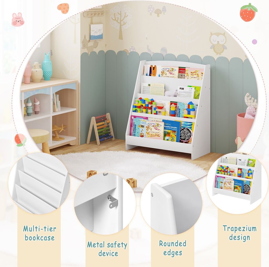 EUGAD Kinderregal mit 4 offenen Fächer, Aufbewahrungsregal, Produktbild 5