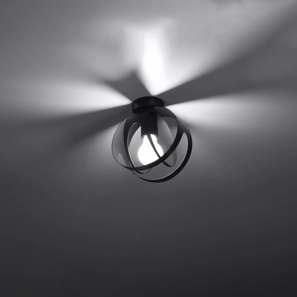 Lampada TULOS Nero Sollux: Look Moderno e Acciaio Nero per la Casa - 3