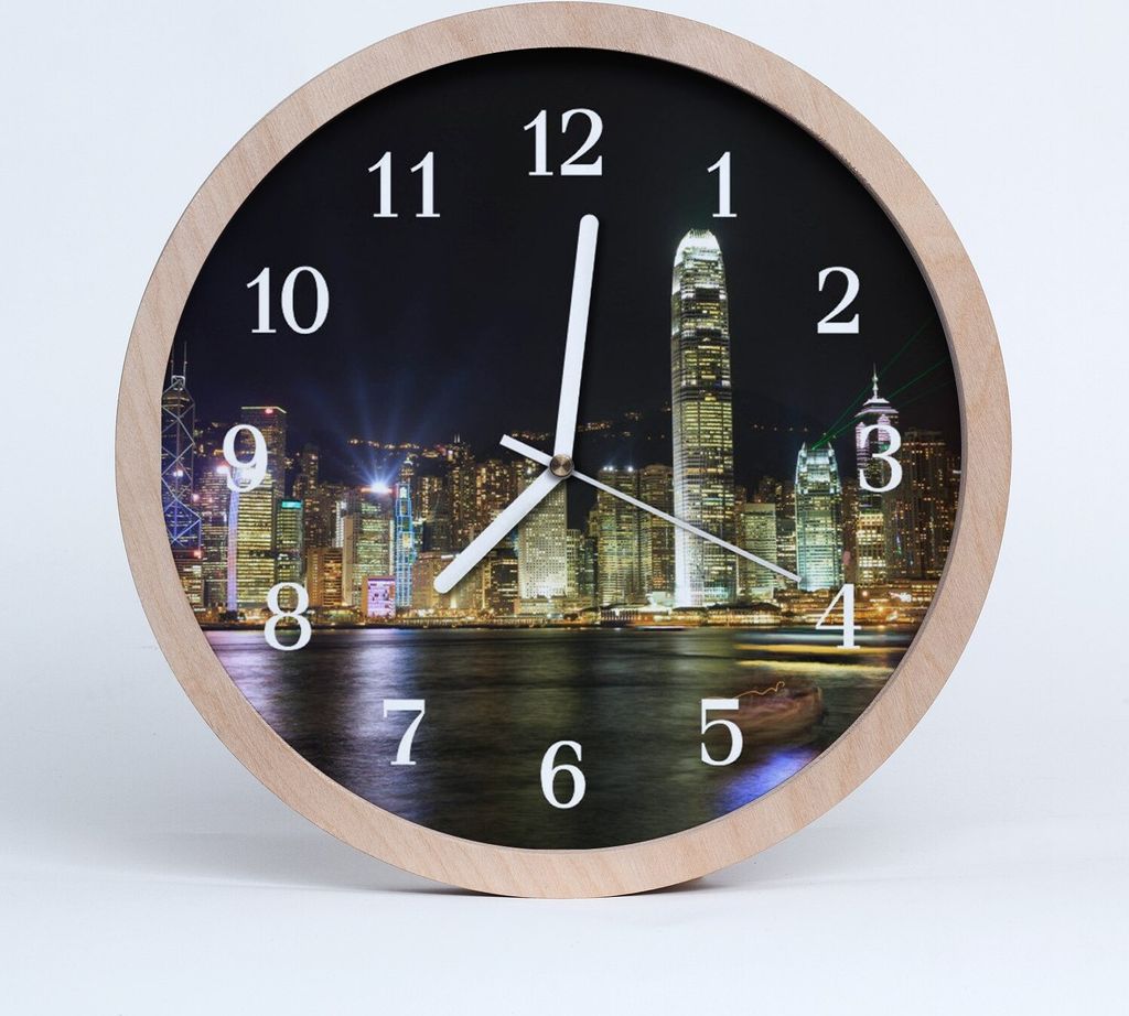 Holzuhr 30fi cm wanduhr - Stadtgebäude