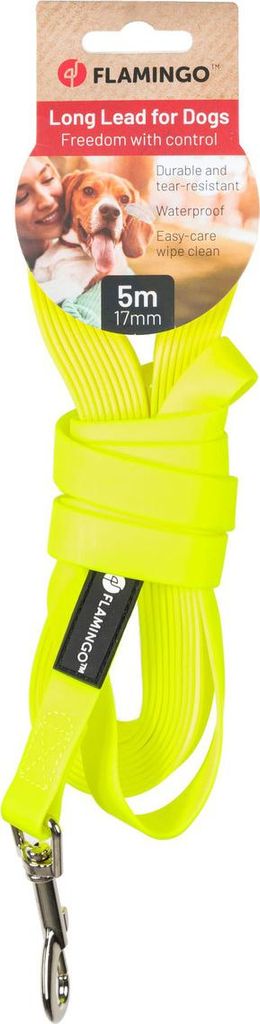 Flamingo Trainings- und Schleppleine Caspar Fluo gelb, Länge: 5 m