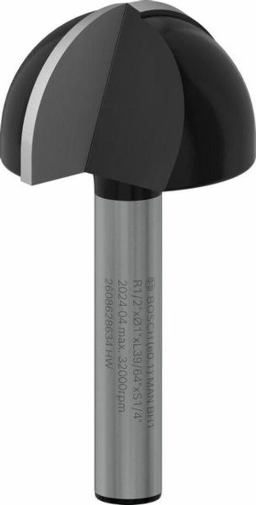 PRO Hohlkehlfräser, R 1/2", Schaft 1/4"