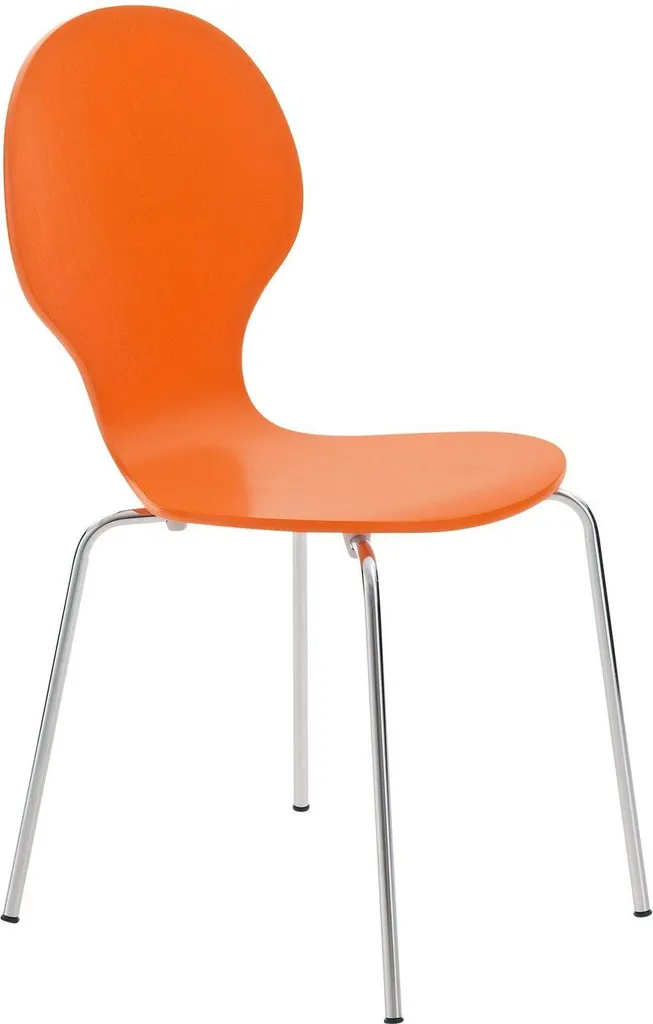 Sedia Ergonomica in Legno Arancione | Sedia Impilabile per Ufficio e Casa