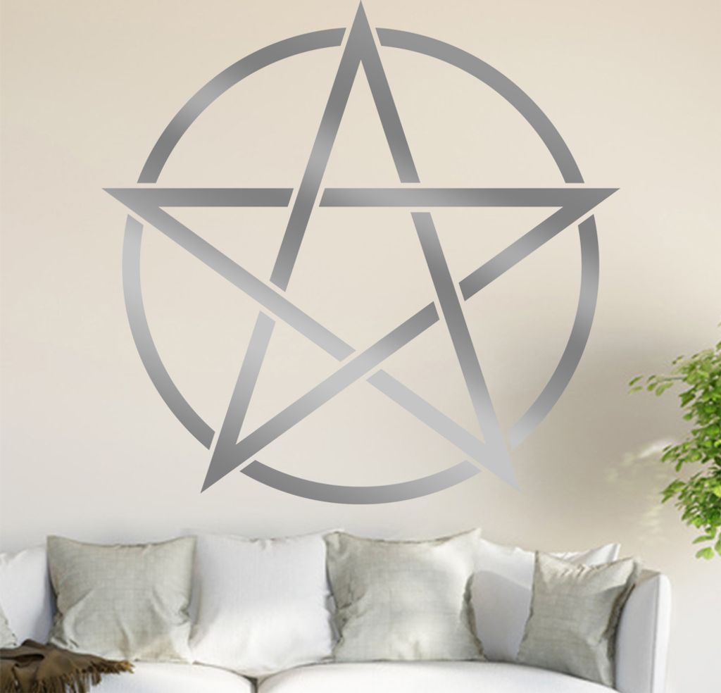 Pentagramm Wandtattoo in 6 Größen - Wandaufkleber Wall Sticker - Dekoration, Küche, Wohnzimmer, Schlafzimmer, Badezimmer