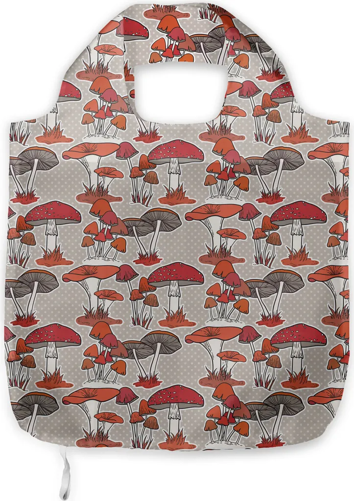 ABAKUHAUS Borsa in Tessuto Funghi | Shopper Resistente e Lavabile