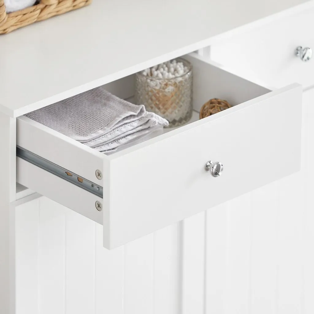 SoBuy BZR33-W Mobile Bagno Bianco - Stile Scandi con Cesti Bucato - 5