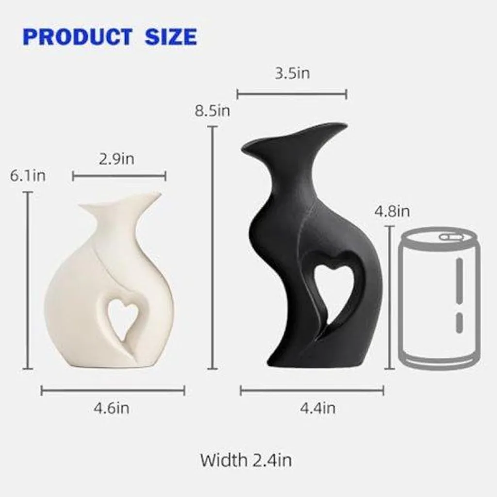 Vase en céramique moderne pour bouquet de fleurs séchées ou fraîches