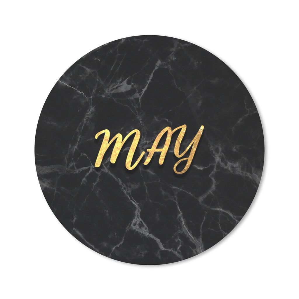 MuchoWow Mauspad Mousepad Zitat - Kalender - Mai - Gold 40x40 cm - Mousepads - Maus Mat - Pad - Mausunterlage - Schreibtisch Accessoires