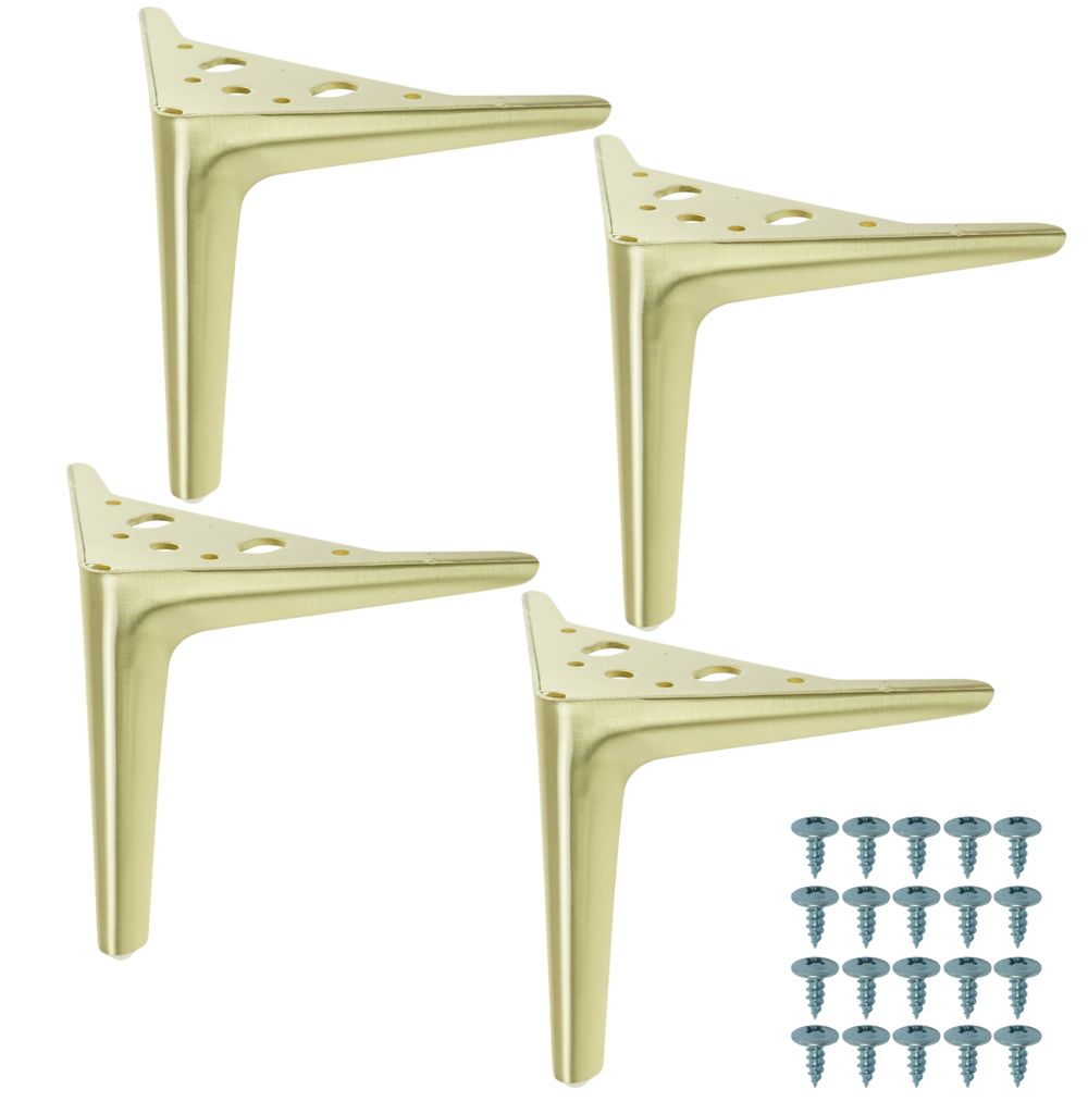 Möbelbeine 15 cm, Haarnadel-Design, gebürstetes Gold, Set Produktbild 