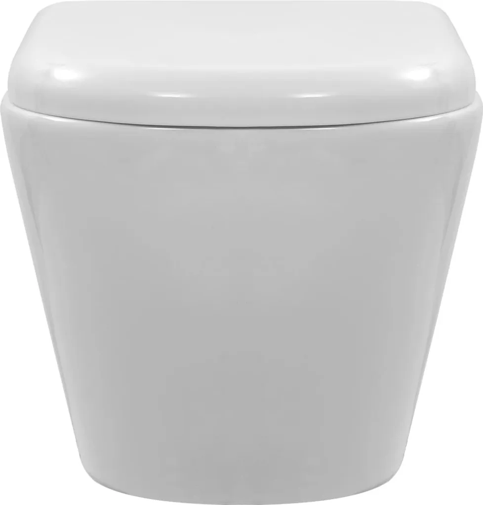 WC suspendu sans bride facile à nettoyer en céramique blanche durable - 5
