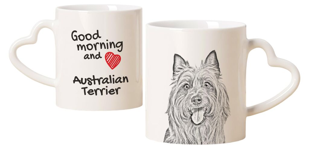 Australian Terrier - Tasse mit Hund, entzückende Tasse mit herzförmigem Henkel, universelles Geschenk der Marke Art-Dog