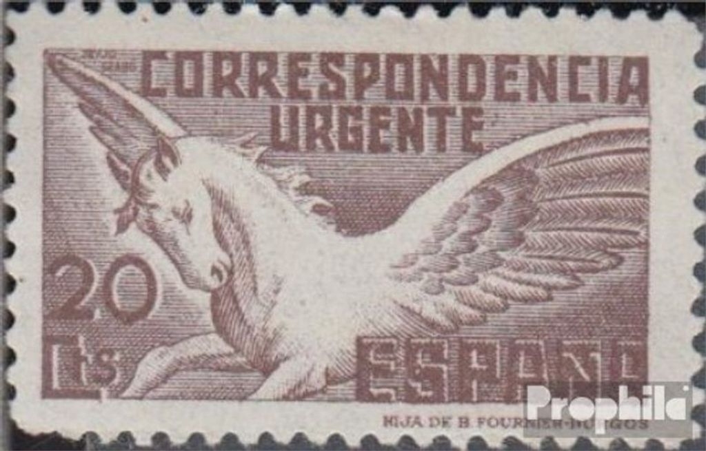 Briefmarken Spanien 1937 Mi 781I (kompl.Ausg.) mit Druckvermerk postfrisch Eilmarke
