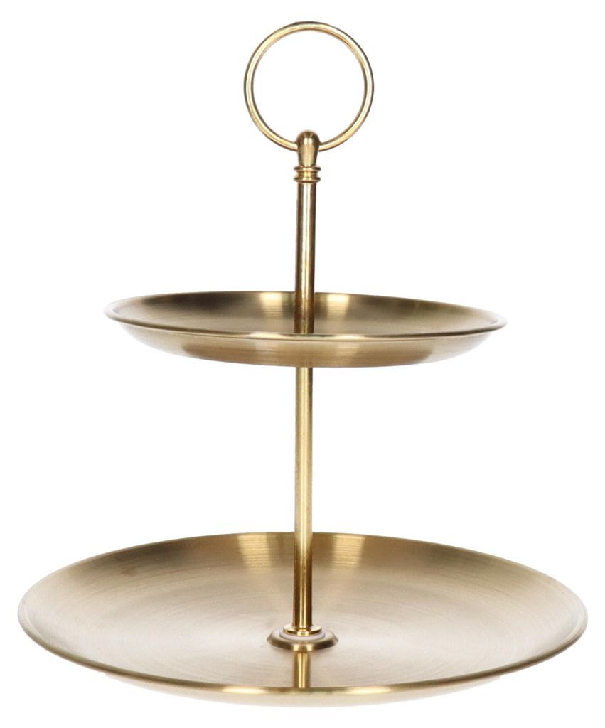 Etagere - Gold - Metall - D14 x 20 cm - Serviertablett Produktbild 