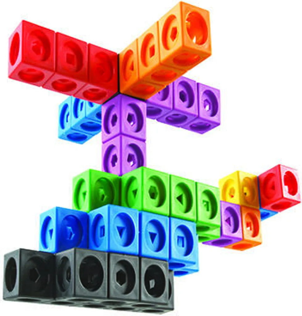 MathLink ensemble de 200 pièces cubes emboîtables multicolores de tri