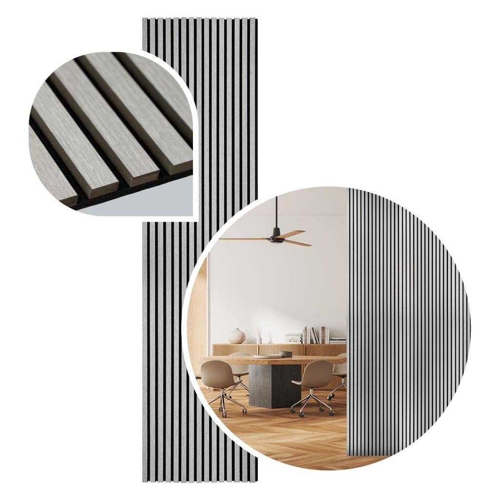 LP Concept holzpaneele wand - 120x60 cm | 3D acoustic panel für Räume & Büros In Modernes Innenarchitektur | dekorative hellgrau Wandpaneel