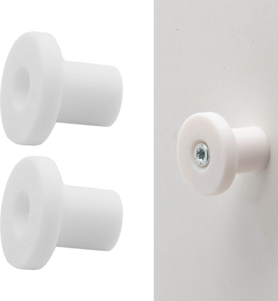 2x Garderobenhaken Rundhaken Kleiderhaken Universal Wandhaken Halter Mantelhaken Weiß