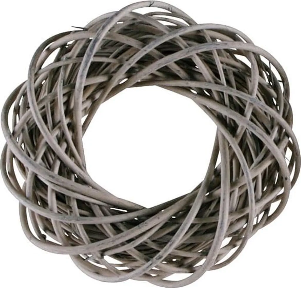 Ghirlanda Porta Grigia in Rattan - Fuoriporta Esclusivo Shabby Chic 30cm