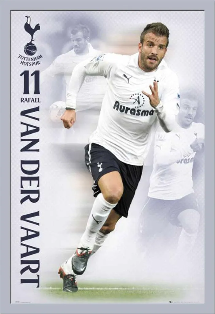 Offerta Poster Tottenham Van der Vaart 11/12 + Cornice Argento Shinsuke