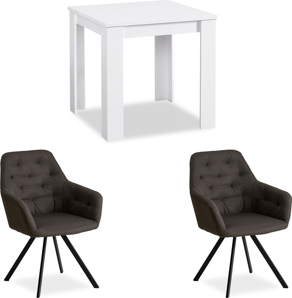 Homestyle4u Esstisch mit 2 Stühle Set Essgruppe mit 2 Produktbild 