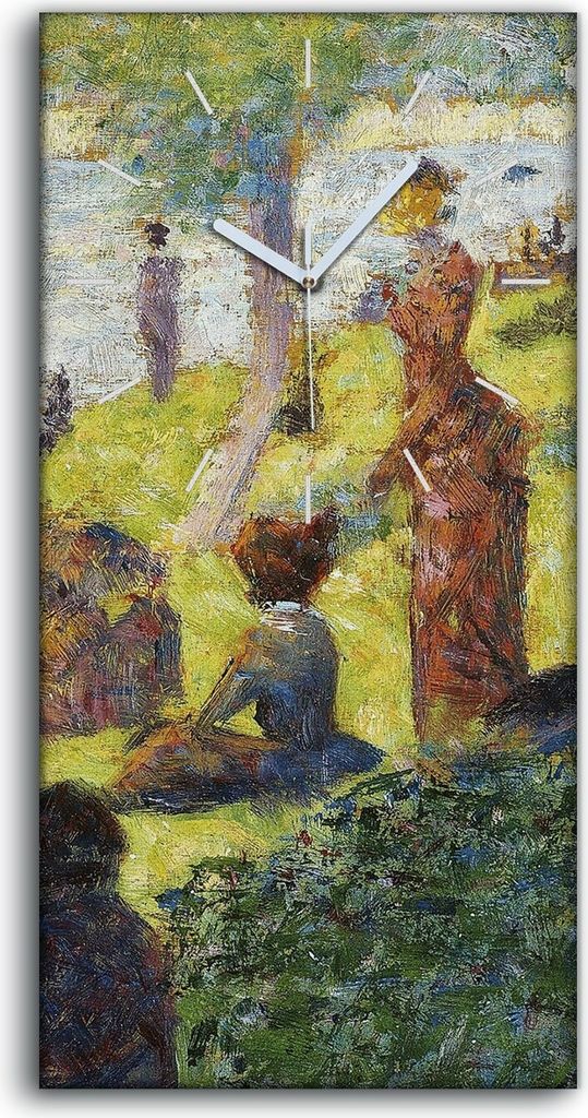 Küche Wohnzimmer Wand Leinwand Uhr Geräuschlos Kunstdruck 30x60 La Grande Jatte - weiße Hände