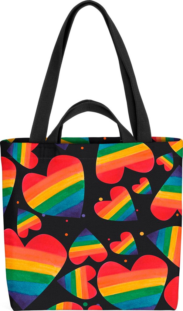 VOID Herz Regenbogen Streifen LGBTQ Tasche 33x33x14cm,15l Produktbild 