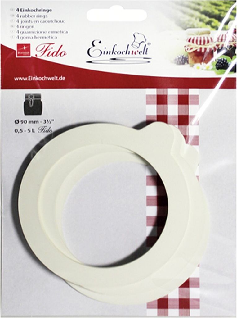 EINKOCHWELT 21009guB4EW Gummiringe 90x68x2,5, weiß (4er Pack)