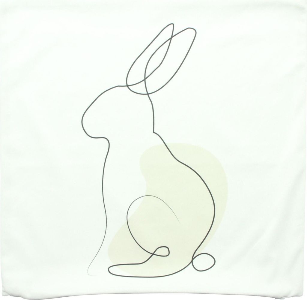 Kissenhülle Hase Modern 45x45cm weiß Samtoptik – Osterkissen