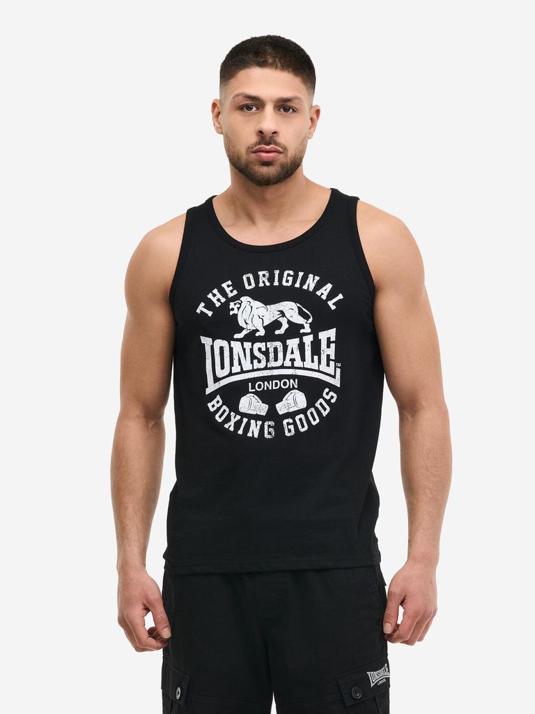 Lonsdale London Top Herren BOWES schwarz Streetwear 100% Baumwolle 3XL
