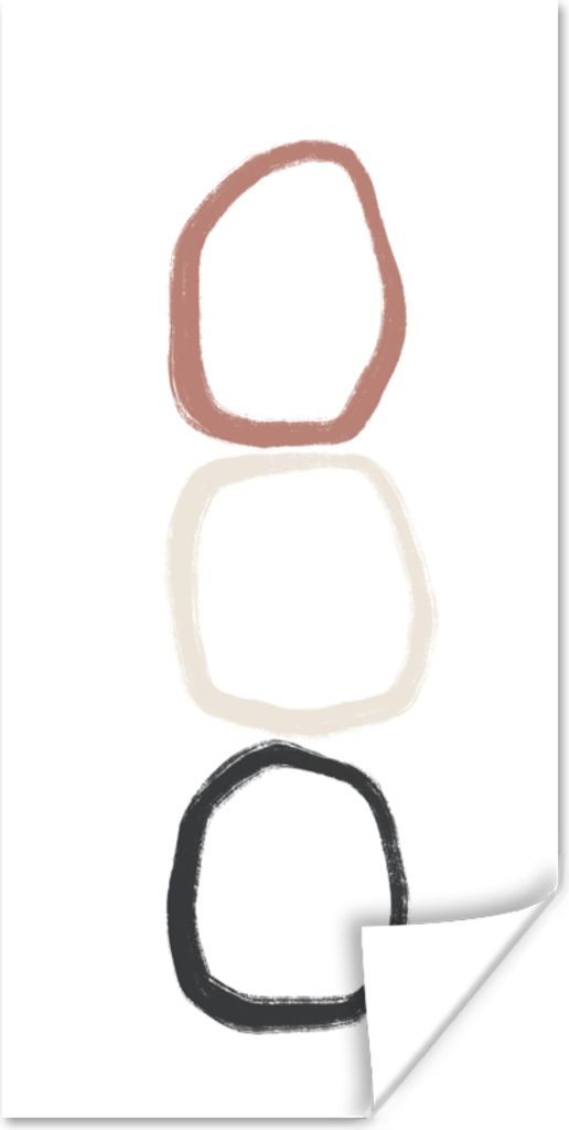 MuchoWow Poster Minimalismus - Geometrische Formen - Pastell 40x80 cm - Dekoration