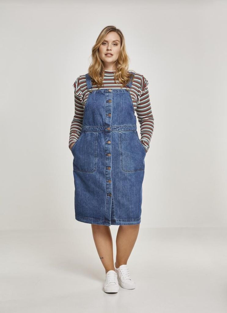 Urban Classics Ladies Denim Dungarees Dress TB2368, color:ocean blue, size:5XL