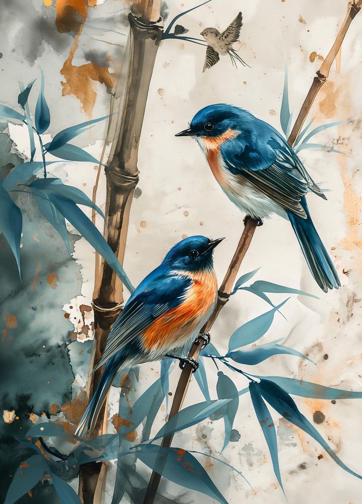 Plakat 39,5x55cm Drei Vögel